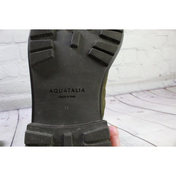 Aquatalia Olive Green Suede Quilted WP Mid Calf Pull on Boots US 6 - Picture 7 of 10